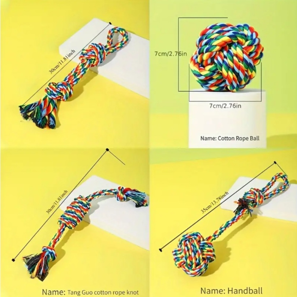 Colorful Rope Dog Toys Set - Picture 4 of 4